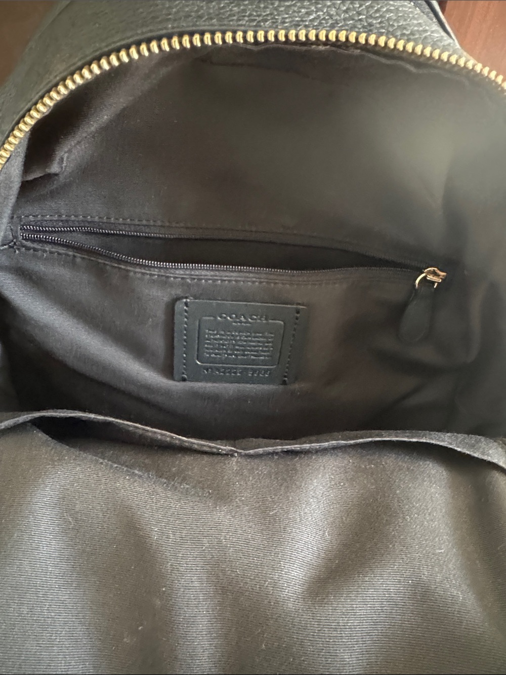 Coach Black Pebbled Leather Small Backpack with Gold Hardware - Picture 2 of 2
